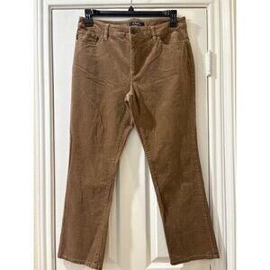 Chaps womens Corduroy Madden Straight Jeans Pants sz 12P Petite Brown 27" inseam